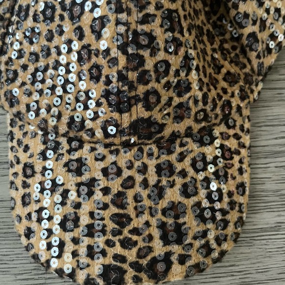 Sequin Leopard Hat Bedazzled One Size NWOT One Size - Picture 2 of 3